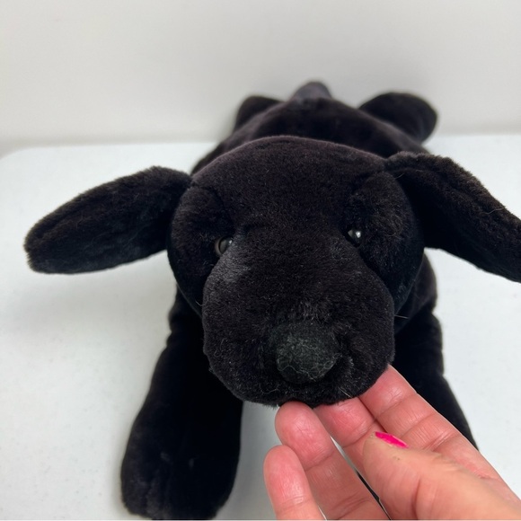 VTG Russ Berrie Stuffed Black Labrador Retriever Dog Pup Ginger 16” Realistic - Picture 3 of 10